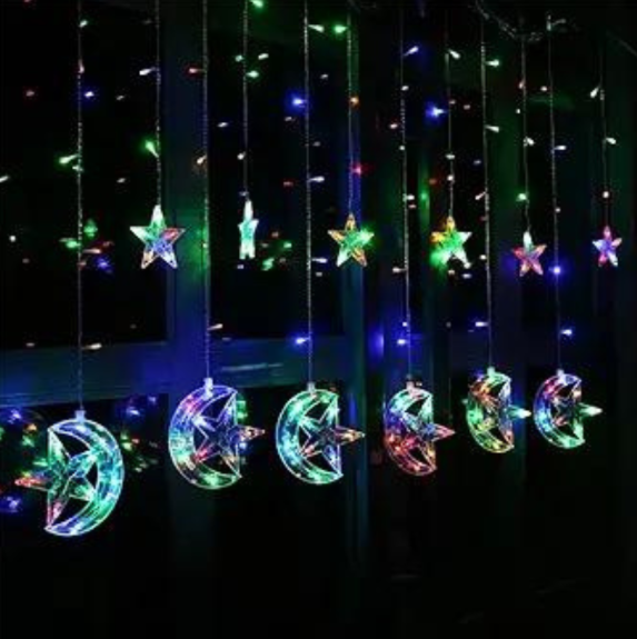 Guirnalda de Luces Estrella y Luna