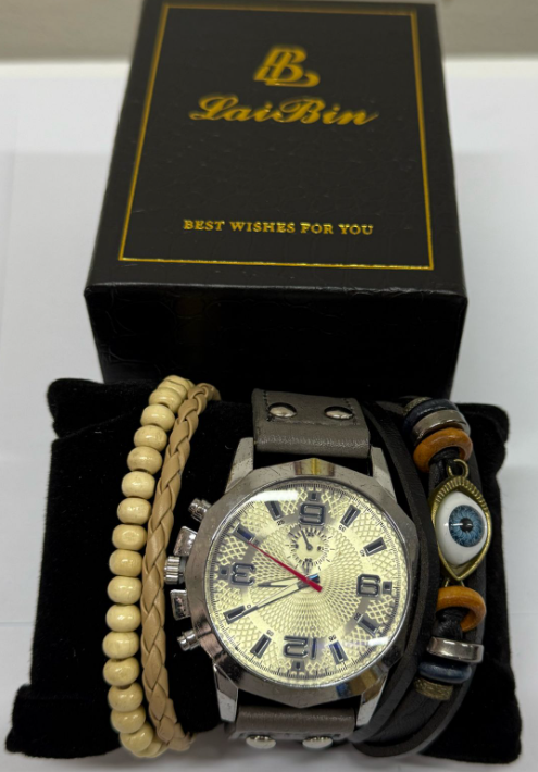 Combo Reloj Elegante Hombre+ Pulseras